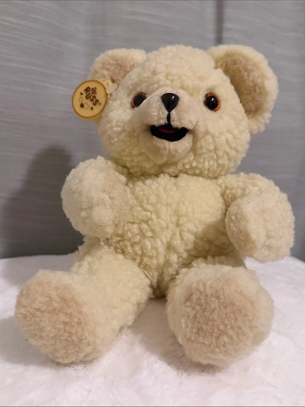 Vintage 1986 Snuggle Teddy Bear Plush Lever Brothers Fabric Softener Russ Soft